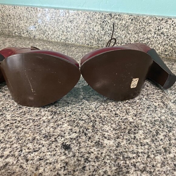 Shade Italy After Vero Cuoio Made In Italy Bordo Lace Up Heel Size 6 (36.5) - Picture 9 of 10